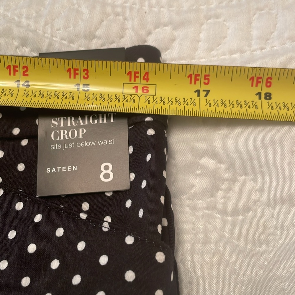 NWT $43 New York & Company Polka Dots Crop Pants 7th Avenue Pants Black & White - Picture 6 of 16